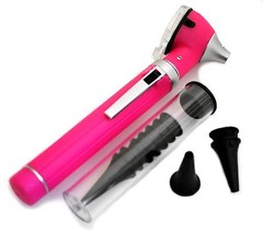 Pink Mini Otoscope ENT Fiber Optic-Medical Diagnostic Examination-CE Approved