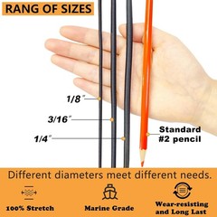 1/4″ x 32′ Marine Grade Bungee Cord Elastic Shock Cord, Kayak Stretch String …