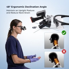 4.0X Dental Surgical Medical Loupes Magnifier Binocular Ergo+5w LED Headlight