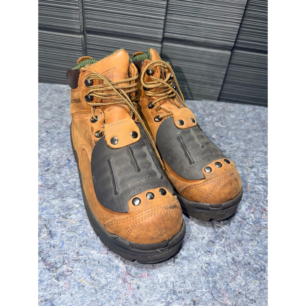 Red Wing 4456 Mens 7.5 D Brown Leather Steel Toe Metatarsal Guard Work Boots EH
