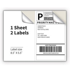 Labels Premium Mailing Shipping 8.5×5.5 Half-Sheet Self Adhesive 110 -13200 USA