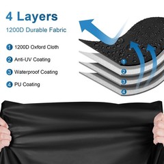 Pontoon Boat Cover 25-28ft, 1200D PU Heavy Duty Marine Grade Pontoon Cover wi…
