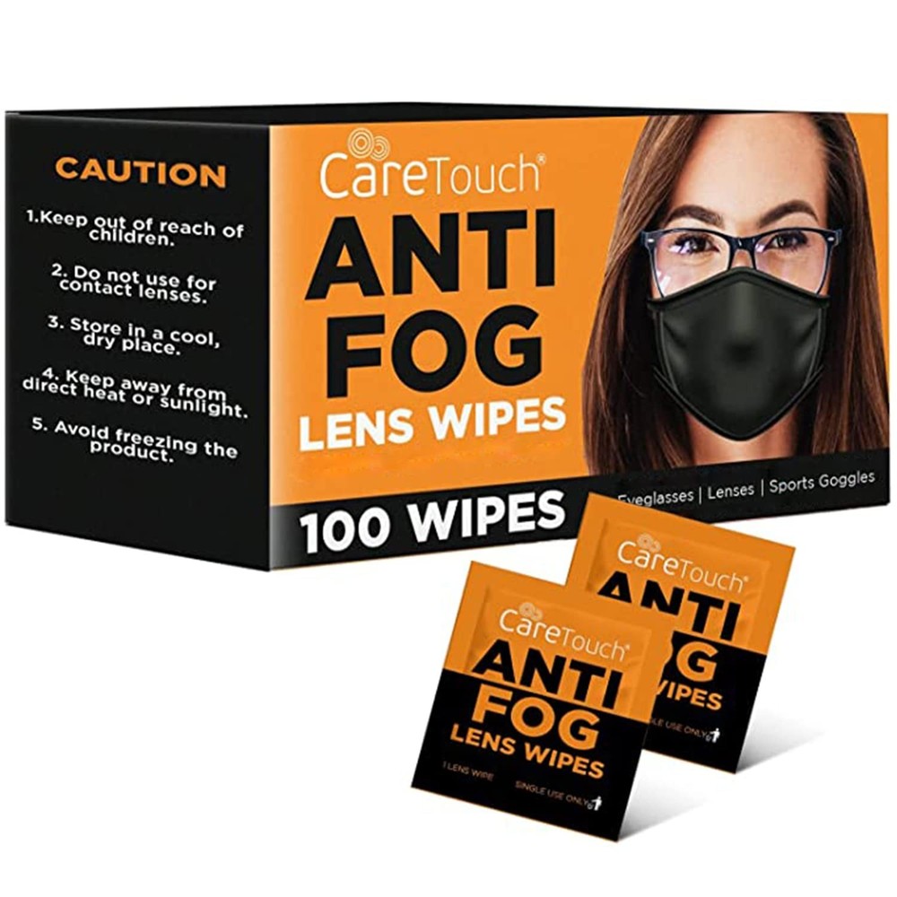 Care Touch Anti-Fog Wipes for Glasses – 100 100 Count (Pack of 1)