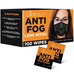 Care Touch Anti-Fog Wipes for Glasses – 100 100 Count (Pack of 1)