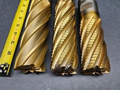 US MADE! 2″ Cobalt & HS End Mill Lot Square Roughing Corner Radius Machinist