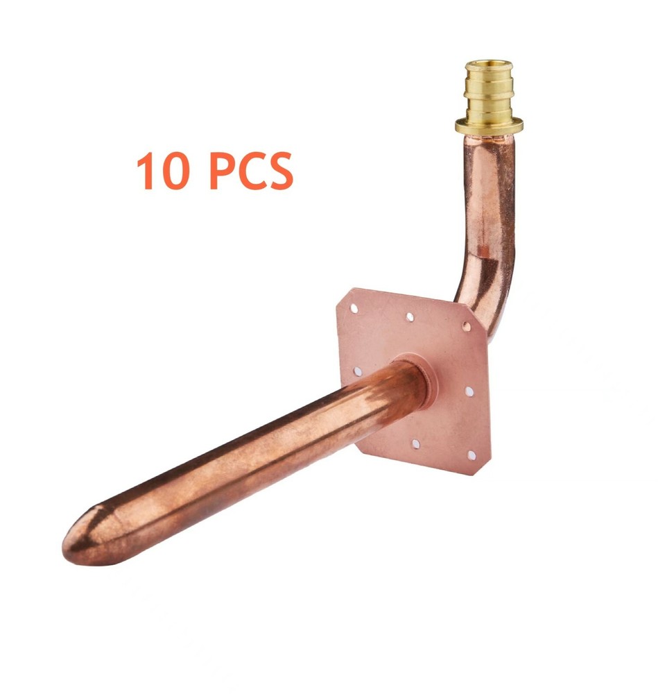 EFIELD 10 PCS 1/2″ PEX-A Expansion Copper Stub Out Elbow Wall Flange-8 Inch