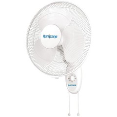 Hurricane Supreme 16 Inch 90 Degree Oscillating 3 Speed Wall Fan, White (2 Pack)