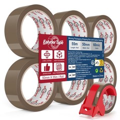 6 Rolls Brown Packing Tape 2 Inch x 60 Yards Heavy Duty Shipping Moving Seal