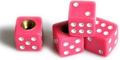4pcs/Set Dice Tire Air Valve Stem Caps for Car Truck Bike ATV Whee Color: Pink
