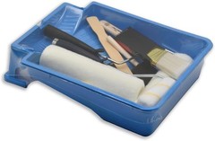 12 Piece Home Paint Kit – Brush, Tray, Liner, Roller, Mini Roller Blue