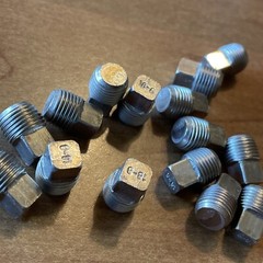 Stainless Steel Square Head Pipe Plug 1/8” Type 304 18-8 Qty 50