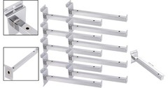 Zeonhak 10 Pc 10 Inch Silver Slatwall Shelf Brackets Heavy Duty Metal