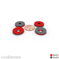 7/8 x 1/8 Inch Neodymium Rare Earth Countersunk Ring Magnets N52 (10 Pack)