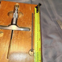 The L S Starrett Co. No. 445 Depth Micrometer 0 – 3″ With Wooden Box Vintage