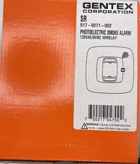 GENTEX CORPORATION SR 917-0071-002 PHOTOELECTRIC SMOKE ALARM 120VAC/9VDC