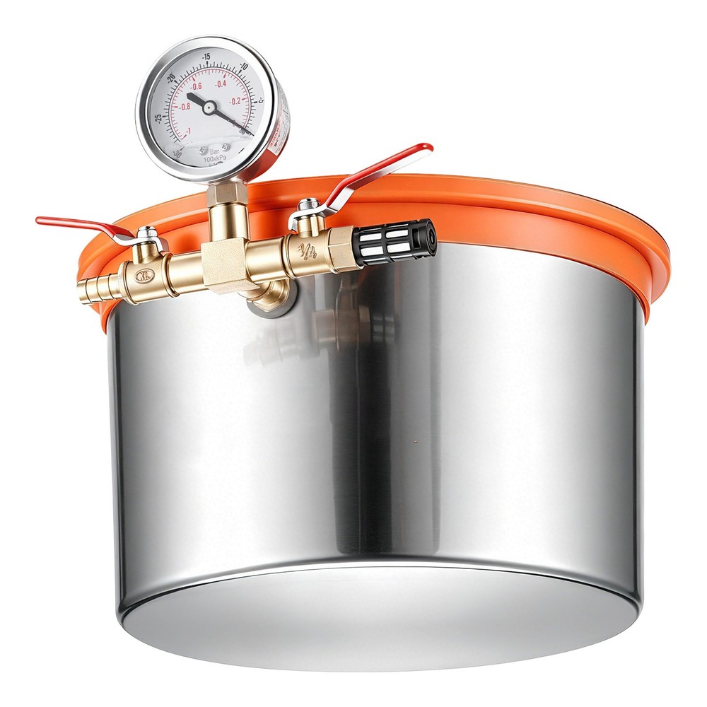 Uimoso 1.5Gal Stainless Steel Vacuum Chamber with Tempered Glass Lid Degassing