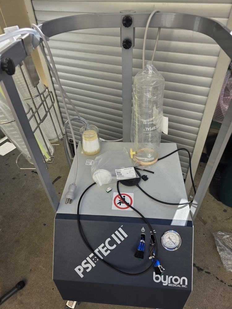 Byron Medical PT-ASP-lll-110 Aspirator System w/ Canisters IV Pole & Rails