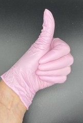 Nitrile Gloves, Small Pink, powder free,for medical use, non-sterile.
