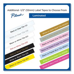 Brother P-Touch? TZe Standard Adhesive Laminated Labeling Tapes, 1/2w, Black on