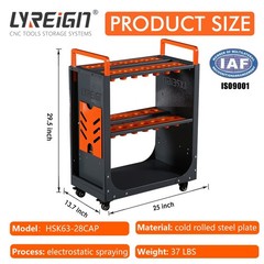 HSK63 Mobile CNC Tool Storage Cart, CNC Tool Holder Suitable for Factory Garage