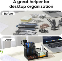 1pc Mesh Desk Organizer 3 Compartment Pencil Holder Office Storage – NEW