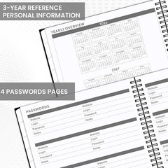 2026-2027 Monthly Calendar Planner: Unruled Pages with Colorful Tabs, 8.5″ x 11″