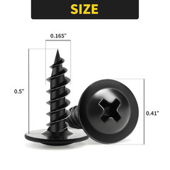 Wood Screws 1/2 Inch 160 PCS Premium Phillips Truss Head Black Wood Screws