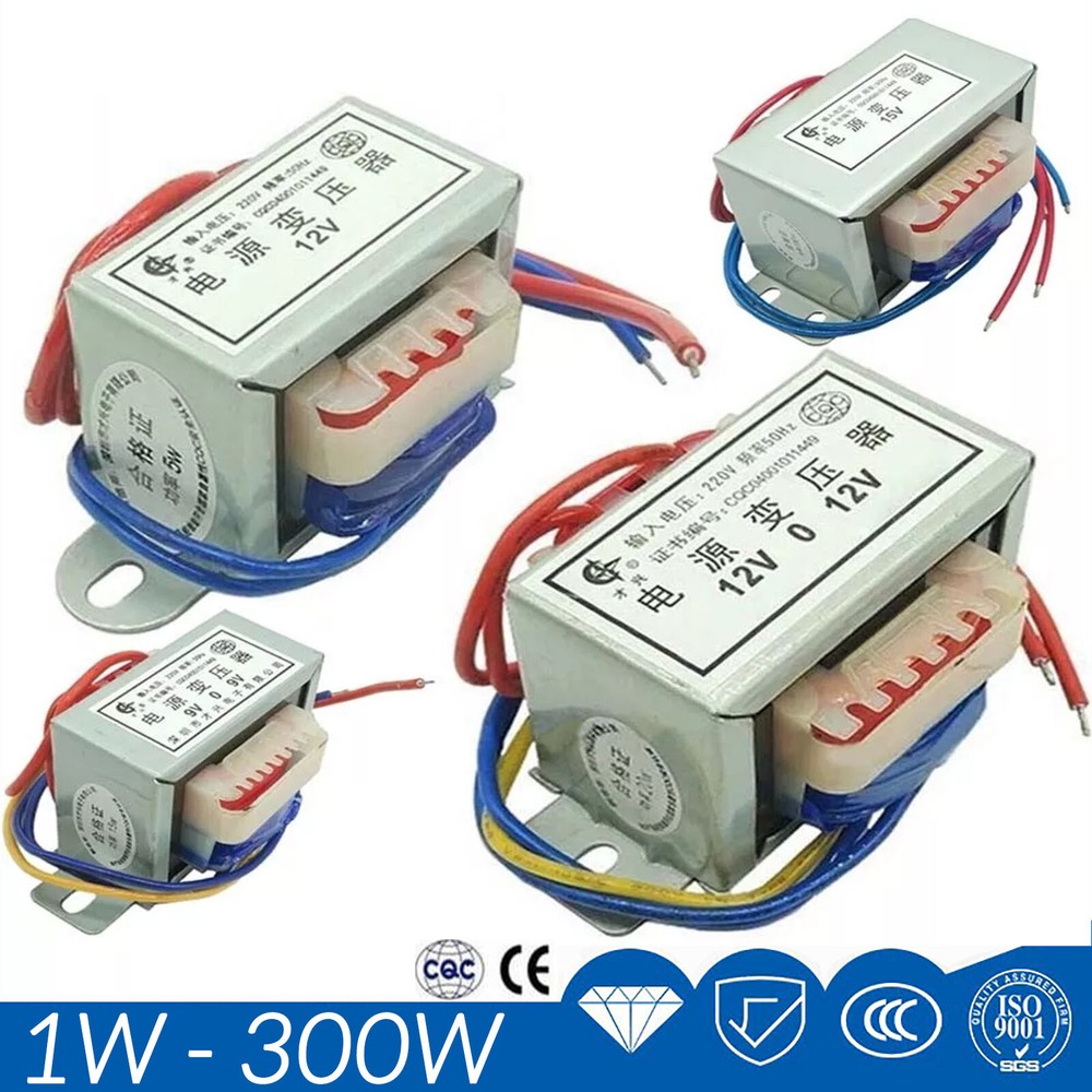 1W – 300W Power Transformer 220V/380V TO 6V/9V/110V -380V Output AC Single/Dual