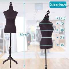 Share Mannequin Body Dress Form Torso Female Manikin 49.6-63.4 Inch Height Adjus