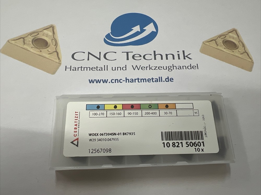 10 Stück Ceratizit WOEX 06T304SN-01 BK7935/W29 34010.047935 Wendeschneidplatten