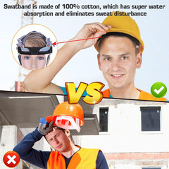 4 Pack Hard Hat Sweatbands – Washable Helmet Liner for Safety Hats, Anti-Sweat &