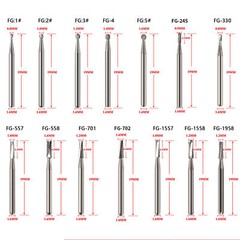 Dental FG Burs High Speed Handpiece Round Friction Grip Tungsten Carbide Steel
