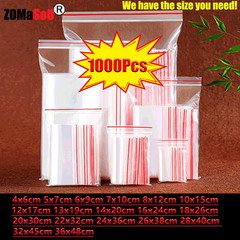 1000-100Pcs Small Zip Lock Plastic Bags Transparent Bag Reclosable Vacuum Storag