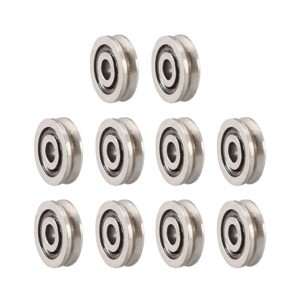 10pcs 3x10x3mm V623 V-Groove Guide Pulley Rail Ball Bearing Carbon Steel Bearing