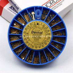 Assorted Dental Conical Screw Posts Kits Refills 24K Gold Plated 120 Pcs/Box