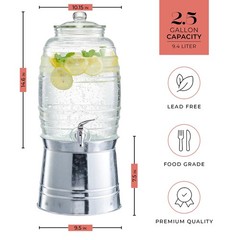 Style Setter Oak Grove Glass Beverage – 2.5 Gallon Drink
