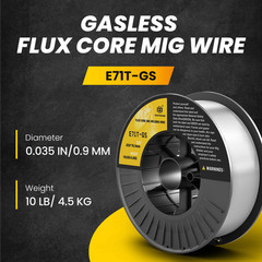 0.035in 10LBS Flux Core Welding Wire E71T-GS Gasless Mild Carbon Steel MIG Weld