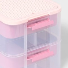 3.9gal Building Brick Play Latching Stacking Storage Pink