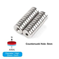 New Thicker Strong Magnets Countersunk Ring 5MM Hole Large Rare Earth Neodymium