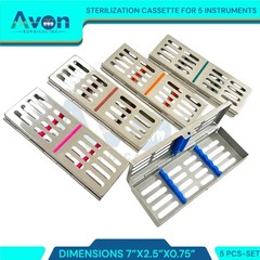 5 GERMAN DENTAL AUTOCLAVE STERILIZATION CASSETTE RACK BOX TRAY FOR 5 INSTRUMENT