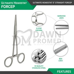 10 Pcs Mosquito Hemostat Locking Forceps 5″ Curved & Straight Surgical German GR