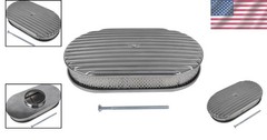 15″ Oval Full Finned Polished Aluminum Air Cleaner Filter Fits for Chevy SBC