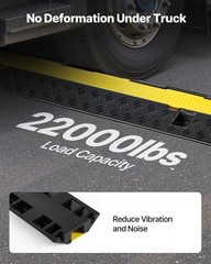 VEVOR Cable Protector Ramp Rubber Cord Cover 22000 lbs/axle Capacity 2 Channel