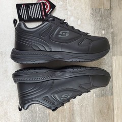 Skechers Dighton Mens Work Shoes Sz 9 Black Relaxed Fit Slip Resistant Sneakers