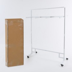 Clothing Display Rack Floor Standing Garment Rack 8 Arms Clothing Rack White