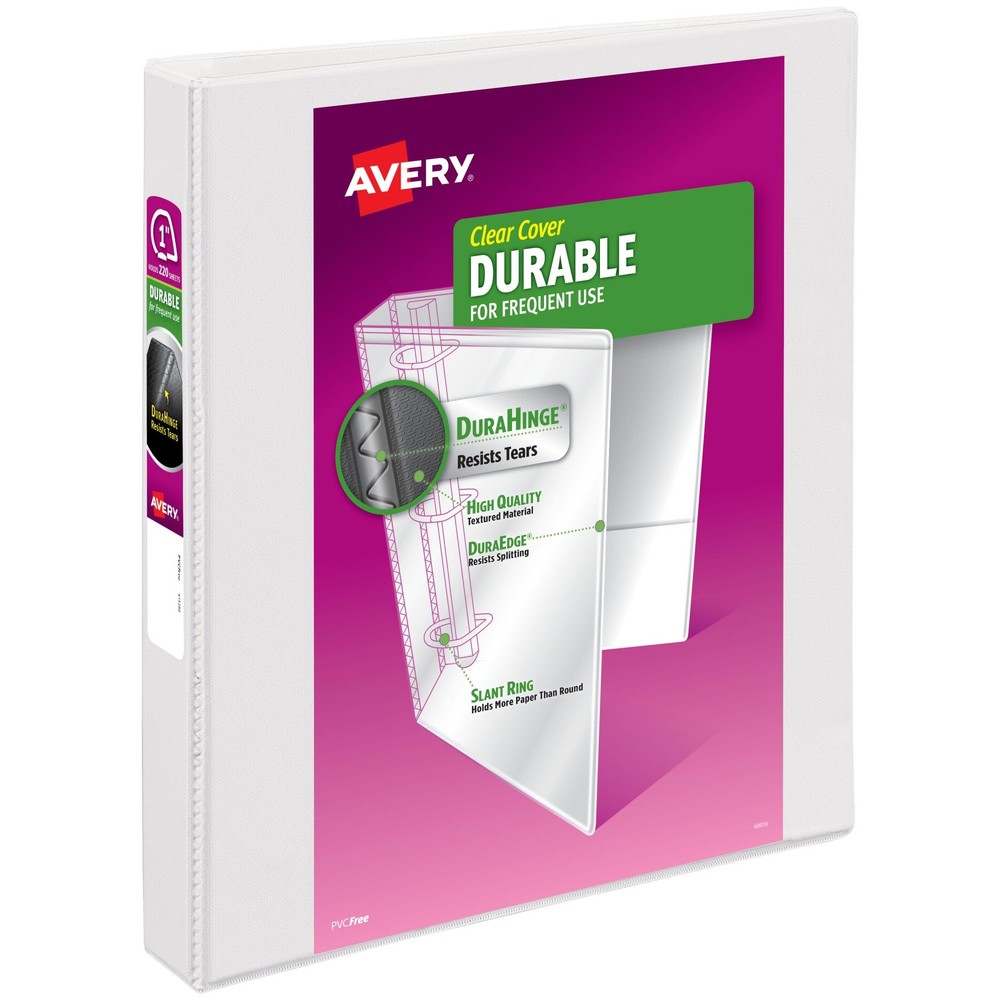 Avery 1″ Slant Ring Binder White 1 Pack