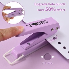 Single Hole Puncher, 1/4″ Hole, 50% Labor Savings, Heavy Duty Metal Punch, 15…