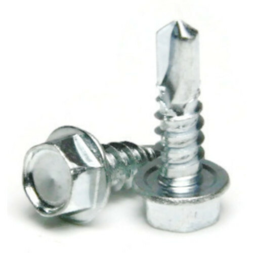 1/4″ Self Drilling Screws – Zinc Plated Steel Hex Washer Head – Select Size