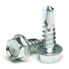 1/4″ Self Drilling Screws – Zinc Plated Steel Hex Washer Head – Select Size