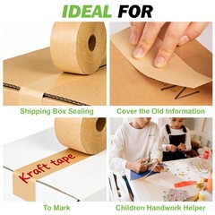 Water Activated Kraft Paper Tape 2.75″ x 450ft Brown Reinforced Packing